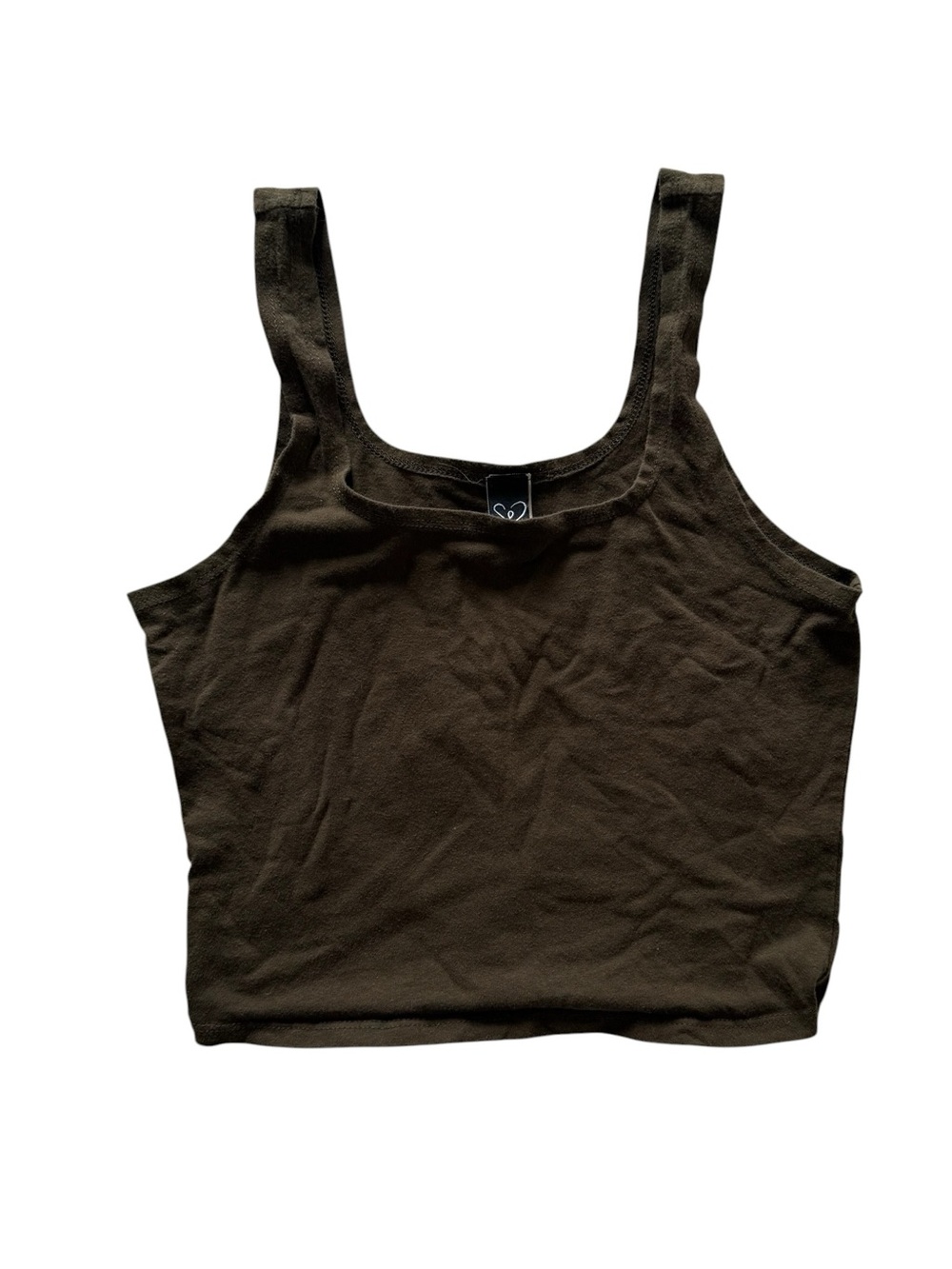 Women’s Square Neck Ribbed Tank Top- Army Green